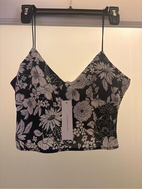 Timing Black and White Floral Cami